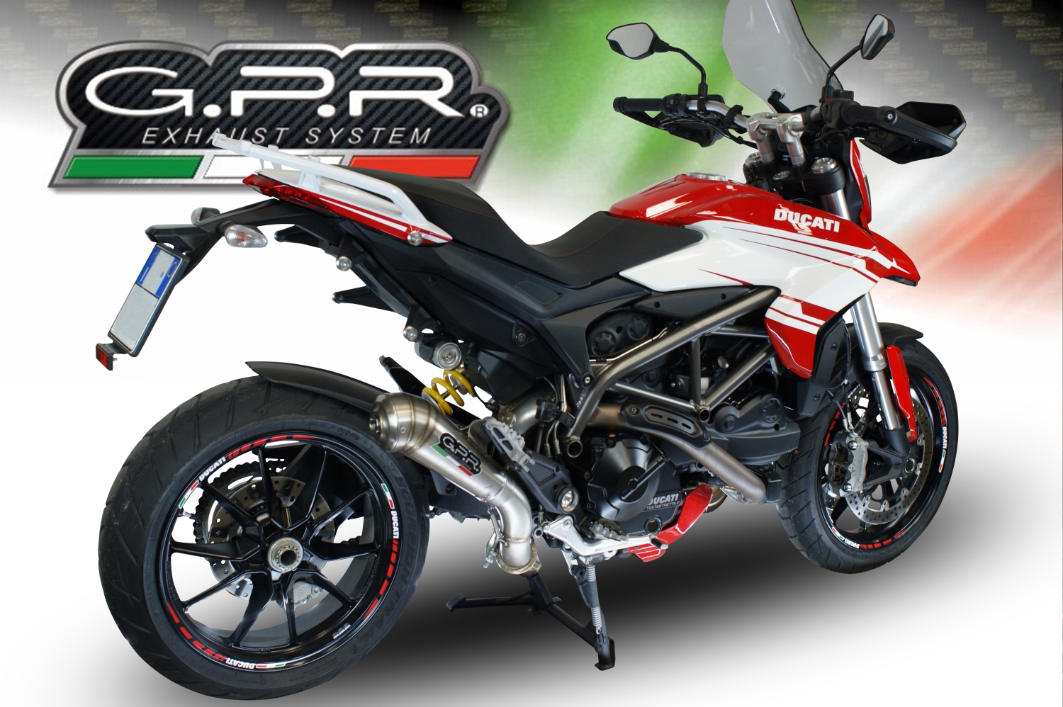 Escape compatible con Ducati Hyperstrada -Hypermotard 939 EURO 4 2016-2019, Powercone Evo, Escape legal, homologado, silenciador con catalizador, db killer desmontable y tubo de conexión específico 