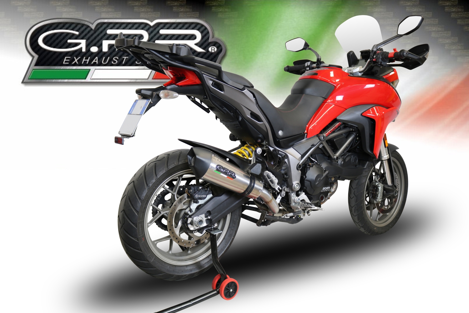 GPR escape compatible con  Ducati Multistrada 950 2017-2020, New Grand Prix Evo Titanium, Escape semi-completo homologado, con db killer extraible y catalizador 