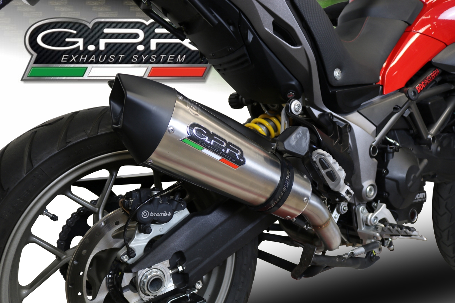 GPR escape compatible con  Ducati Multistrada 950 2017-2020, New Grand Prix Evo Titanium, Escape semi-completo homologado, con db killer extraible y catalizador 