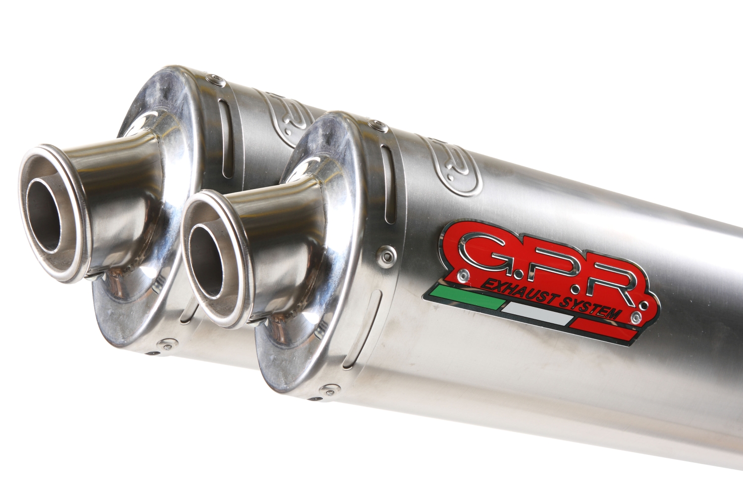 Escape compatible con Honda Fmx 650 2005-2008, Inox Tondo, Par de terminales de escape homologados, con db killer extraíble, catalizadores y tubo de conexión específico 