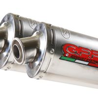 Escape compatible con Honda Fmx 650 2005-2008, Inox Tondo, Par de terminales de escape homologados, con db killer extraíble, catalizadores y tubo de conexión específico 