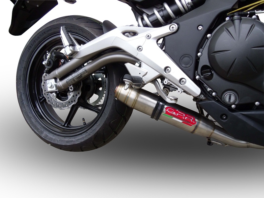 GPR escape compatible con  Kawasaki Er 6 N - F  2012-2016, Deeptone Inox, Escape completo homologado y legal,con catalizador incluido db killer extraíble 