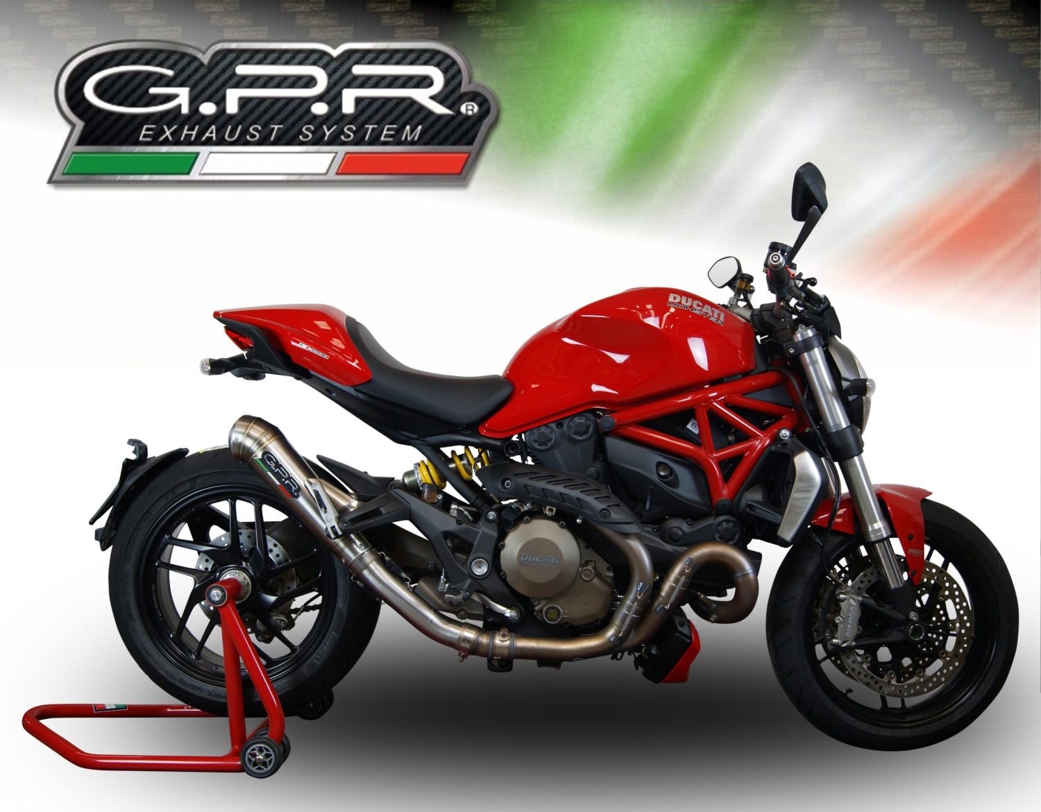 Escape compatible con Ducati Monster 1200 S -R 2014-2016, Powercone Evo, Escape legal, homologado, silenciador con db killer desmontable y tubo de conexión específico 