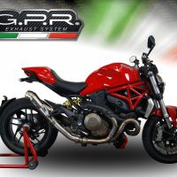 Escape compatible con Ducati Monster 1200 S -R 2014-2016, Powercone Evo, Escape legal, homologado, silenciador con db killer desmontable y tubo de conexión específico 