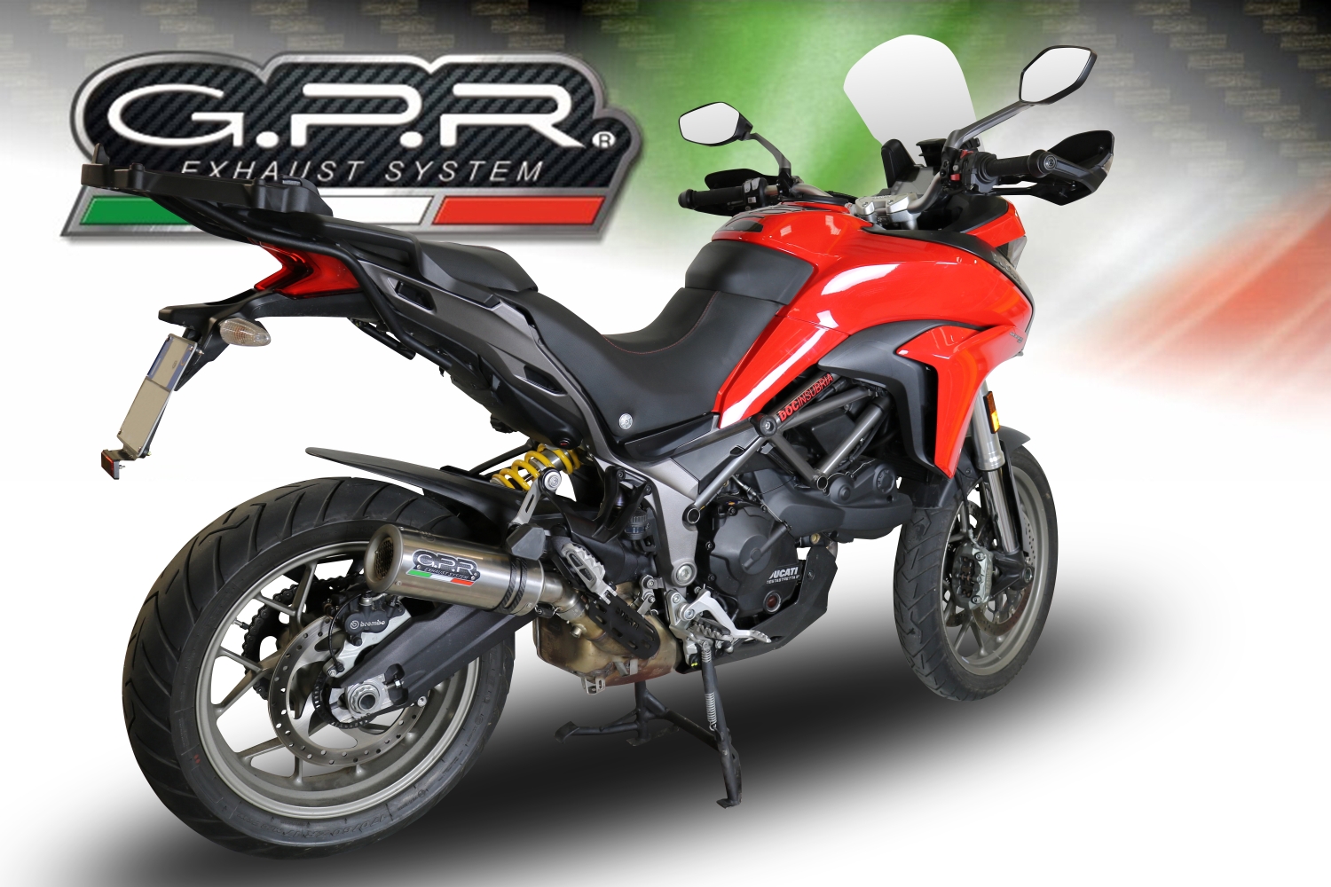 Escape compatible con Ducati Multistrada 950 2021-2024, M3 Titanium Natural, Escape legal, homologado, silenciador con db killer desmontable y tubo de conexión específico 