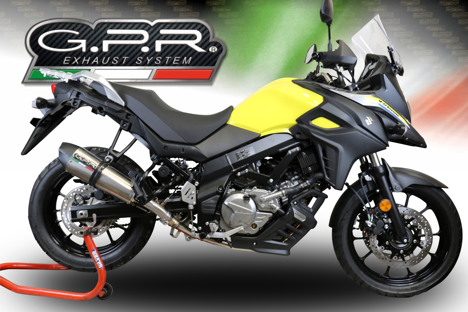 Escape compatible con Suzuki V-Strom DL650 2017-2020, GP Evo4 Titanium, Escape semi-completo homologado, con db killer extraible y catalizador 