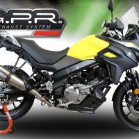 Escape compatible con Suzuki V-Strom DL650 2017-2020, GP Evo4 Titanium, Escape semi-completo homologado, con db killer extraible y catalizador 
