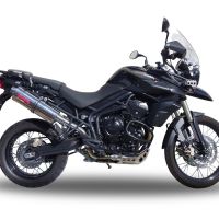 Escape compatible con Triumph Tiger 800 - Xr - Xc - Xrx - Xcx - Xrt - Xca 2017-2021, Trioval, Escape legal, homologado, silenciador con db killer desmontable y tubo de conexión específico 