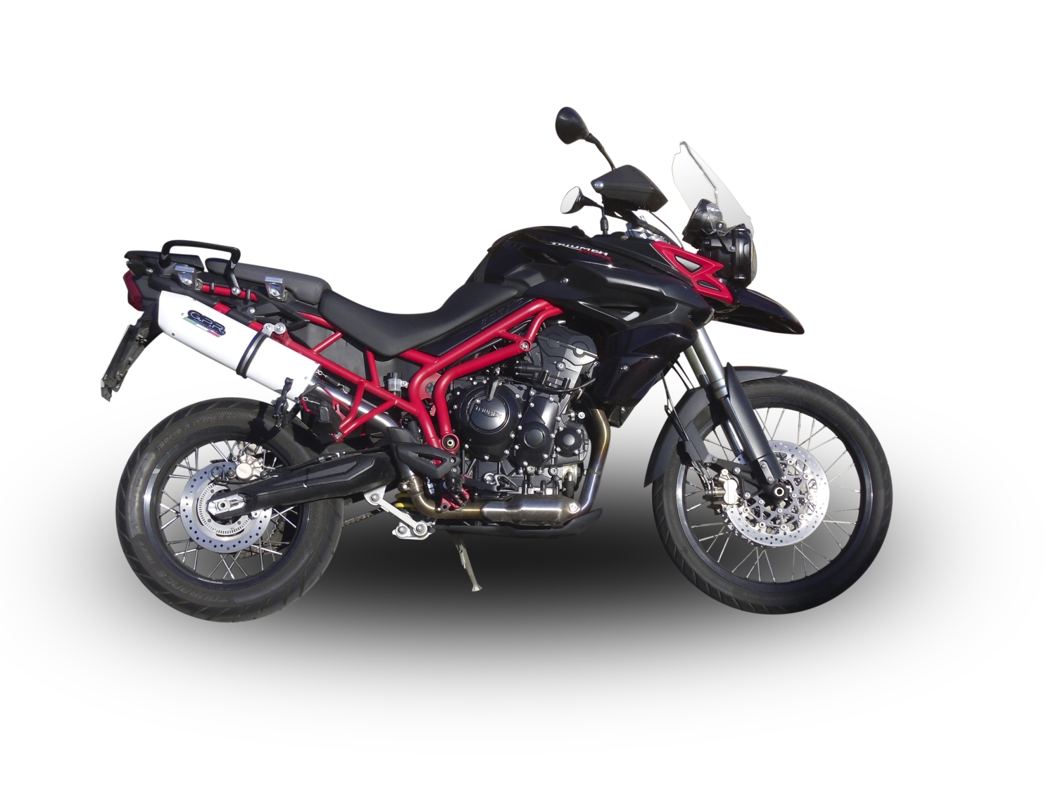 Escape compatible con Triumph Tiger 800 - Xr - Xc - Xrx - Xcx - Xrt - Xca 2011-2016, Albus Ceramic, Escape legal, homologado, silenciador con db killer desmontable y tubo de conexión específico 