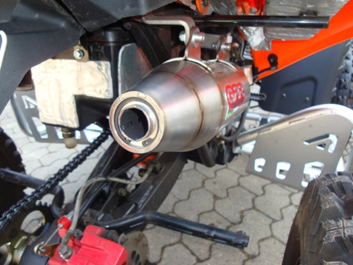 Escape compatible con Adly 500 Hurricane S 2005-2021, Deeptone Atv, Escape legal, homologado, silenciador con db killer desmontable y tubo de conexión específico 