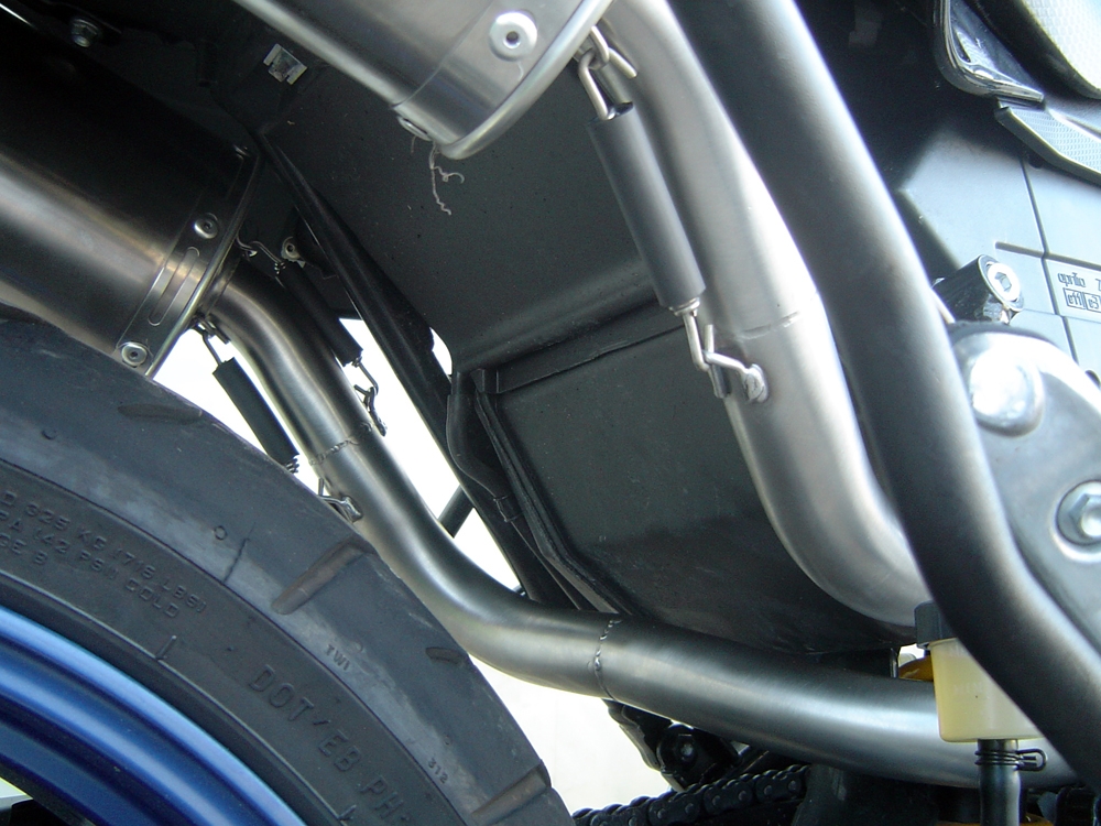 Escape compatible con Aprilia Pegaso 650 Ga 1992-1996, Trioval, Par de terminales de escape homologados, con db killer extraíbles y tubos de conexión específicos 