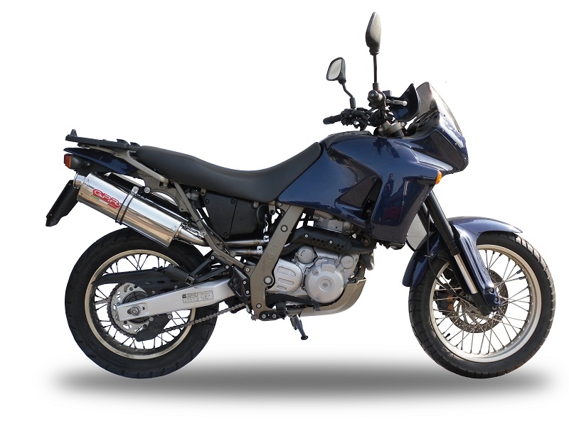 Escape compatible con Aprilia Pegaso 650 Ga 1992-1996, Trioval, Par de terminales de escape homologados, con db killer extraíbles y tubos de conexión específicos 