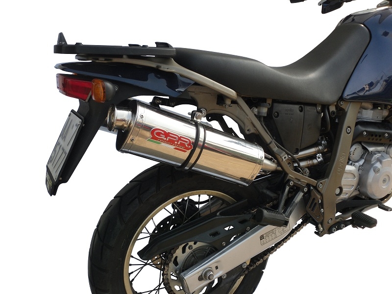 Escape compatible con Aprilia Pegaso 650 Ga 1992-1996, Trioval, Par de terminales de escape homologados, con db killer extraíbles y tubos de conexión específicos 