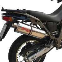 Escape compatible con Aprilia Pegaso 650 Ga 1992-1996, Trioval, Par de terminales de escape homologados, con db killer extraíbles y tubos de conexión específicos 