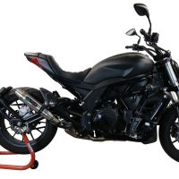 Escape compatible con Benelli 502 C 2021-2024, Deeptone Inox, Escape legal, homologado, silenciador con db killer desmontable y tubo de conexión específico 