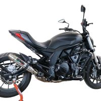 Escape compatible con Benelli 502 C 2021-2024, Deeptone Inox, Escape legal, homologado, silenciador con db killer desmontable y tubo de conexión específico 
