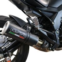 Escape compatible con Benelli 502 C 2021-2024, M3 Black Titanium, Escape legal, homologado, silenciador con db killer desmontable y tubo de conexión específico 