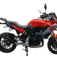 Escape compatible con Bmw F 900 XR-R 2020-2025, M3 Black Titanium, Escape legal, homologado, silenciador con db killer desmontable y tubo de conexión específico 