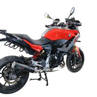Escape compatible con Bmw F 900 XR-R 2020-2025, M3 Black Titanium, Escape legal, homologado, silenciador con db killer desmontable y tubo de conexión específico 