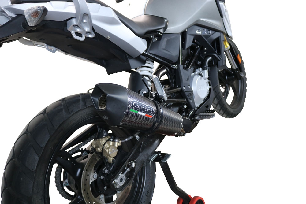 Escape compatible con Bmw G 310 Gs 2022-2024, GP Evo4 Poppy, Escape completo homologado y legal,con catalizador incluido db killer extraíble 