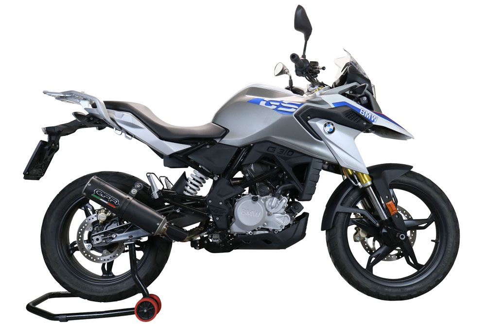 Escape compatible con Bmw G 310 Gs 2022-2024, M3 Black Titanium, Escape completo homologado y legal,con catalizador incluido db killer extraíble 