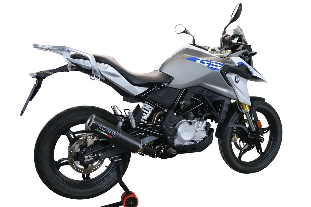 Escape compatible con Bmw G 310 Gs 2022-2024, M3 Black Titanium, Escape completo homologado y legal,con catalizador incluido db killer extraíble 