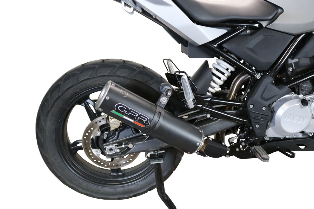 Escape compatible con Bmw G 310 Gs 2022-2024, M3 Black Titanium, Escape completo homologado y legal,con catalizador incluido db killer extraíble 