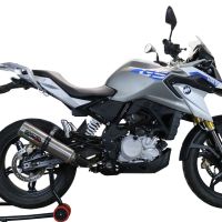 Escape compatible con Bmw G 310 Gs 2017-2021, M3 Titanium Natural, Escape completo homologado y legal,con catalizador incluido db killer extraíble 