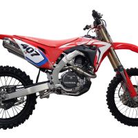 Escape compatible con Honda Crf 250 R 2018-2021, Pentacross Full Titanium, Escape racing, linea completa, doble silenciador con db killer extraible 
