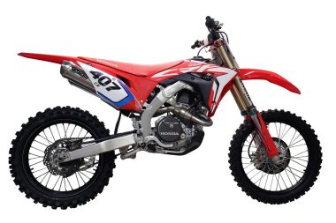 Escape compatible con Honda Crf 250 R 2018-2021, Pentacross Full Titanium, Escape racing, linea completa, doble silenciador con db killer extraible 