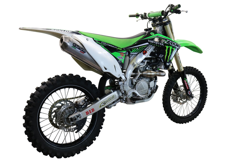 Escape compatible con Kawasaki Kx 450 F 2012-2015, Pentacross Inox, Escape completo racing, incluyendo colector y db killer desmontable, sin homologación 