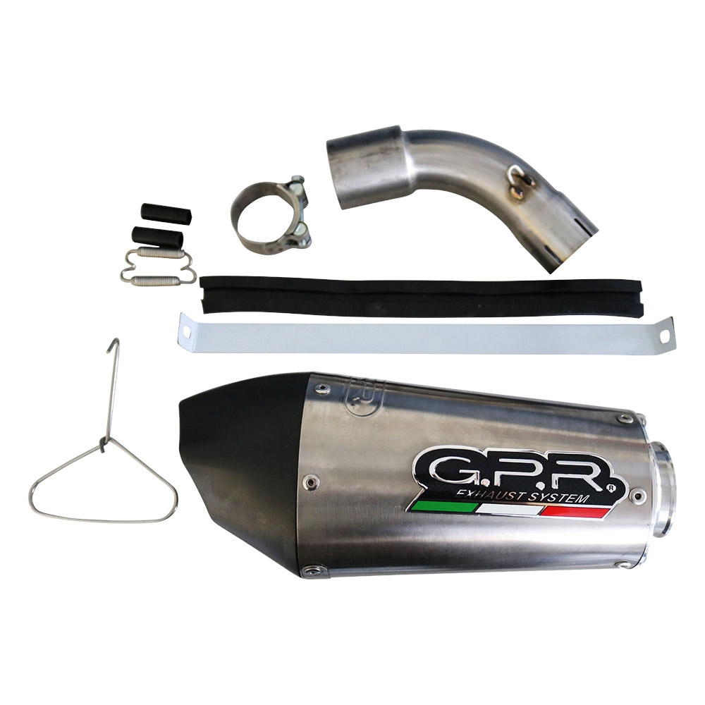 Escape compatible con Ktm Adventure 390 2021-2024, GP Evo4 Titanium, Escape legal, homologado, silenciador con db killer desmontable y tubo de conexión específico 
