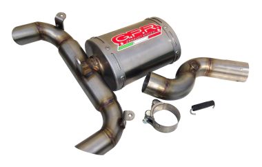 Escape compatible con Suzuki GSR 400 2006-2011, Alluminio Ghost, Escape legal, homologado, silenciador con db killer desmontable y tubo de conexión específico 