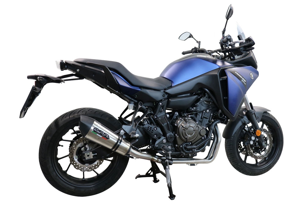 Escape compatible con Yamaha Tracer 700 GT 2019-2020, GP Evo4 Titanium, Escape completo homologado y legal,con catalizador incluido db killer extraíble 
