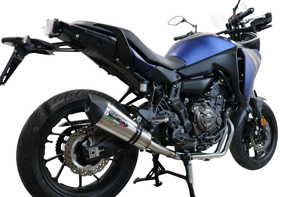Escape compatible con Yamaha Tracer 700 GT 2019-2020, GP Evo4 Titanium, Escape completo homologado y legal,con catalizador incluido db killer extraíble 