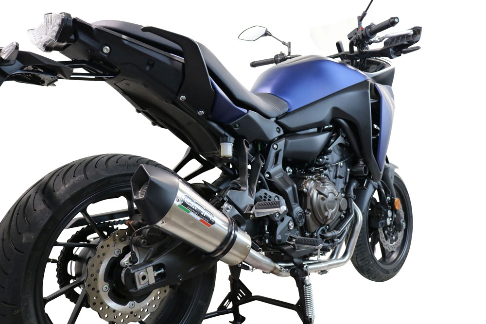 Escape compatible con Yamaha Tracer 700 GT 2019-2020, GP Evo4 Titanium, Escape completo homologado y legal,con catalizador incluido db killer extraíble 