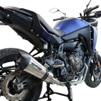 Escape compatible con Yamaha Tracer 700 GT 2019-2020, GP Evo4 Titanium, Escape completo homologado y legal,con catalizador incluido db killer extraíble 