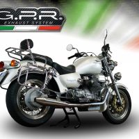 Escape compatible con Moto Guzzi California 1100 Special-Stone-Sport-Ev-Alu 1997-2005, Vintacone, Par de terminales de escape homologados, con db killer extraíble, catalizadores y tubo de conexión específico 