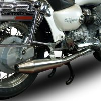 Escape compatible con Moto Guzzi California 1100 Special-Stone-Sport-Ev-Alu 1997-2005, Vintacone, Par de terminales de escape homologados, con db killer extraíble, catalizadores y tubo de conexión específico 