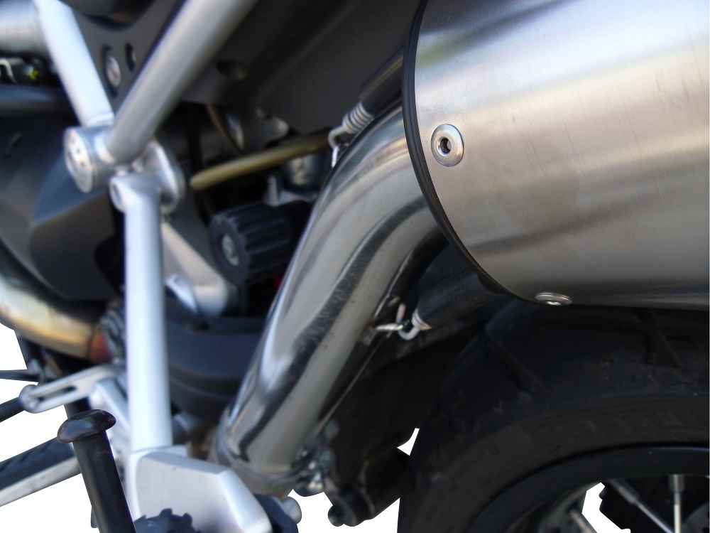 Escape compatible con Moto Guzzi Stelvio 1200 4V 2008-2010, Ghisa , Escape legal, homologado, silenciador con db killer desmontable y tubo de conexión específico 