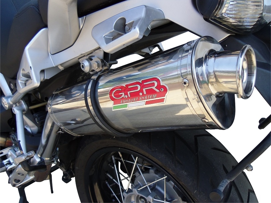 Escape compatible con Moto Guzzi Stelvio 1200 4V 2008-2010, Trioval, Escape homologado, legal, con db killer extraíble, tubo de conexión y catalizador 