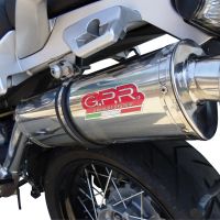 Escape compatible con Moto Guzzi Stelvio 1200 4V 2008-2010, Trioval, Escape homologado, legal, con db killer extraíble, tubo de conexión y catalizador 
