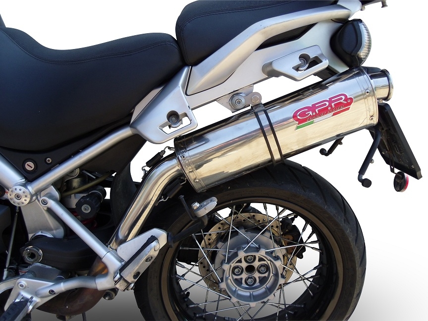 Escape compatible con Moto Guzzi Stelvio 1200 4V 2008-2010, Trioval, Escape homologado, legal, con db killer extraíble, tubo de conexión y catalizador 