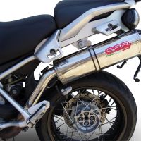 Escape compatible con Moto Guzzi Stelvio 1200 4V 2008-2010, Trioval, Escape homologado, legal, con db killer extraíble, tubo de conexión y catalizador 