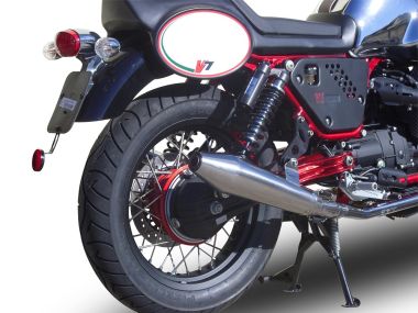Escape compatible con Moto Guzzi Nevada 750 2008-2014, Vintacone , Par de terminales de escape homologados, con db killer extraíbles y tubos de conexión específicos 