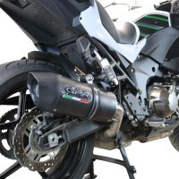 Escape compatible con Kawasaki Versys 1000 I.E. 2021-2024, Furore Evo4 Nero, Escape legal, homologado, silenciador con db killer desmontable y tubo de conexión específico 