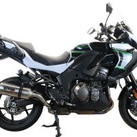 GPR escape compatible con  Kawasaki Versys 1000 I.E. 2021-2024, Satinox , Escape legal, homologado, silenciador con db killer desmontable y tubo de conexión específico 