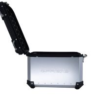 Par de maletas laterales en aluminio color plata con portaequipajes específico GPR TECH compatible con  Kawasaki Versys 650 2017/2020 e4