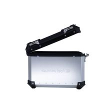 Par de maletas laterales en aluminio color plata con portaequipajes específico GPR TECH compatible con  Kawasaki Versys 650 2017/2020 e4