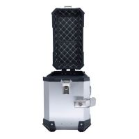 Par de maletas laterales en aluminio color plata con portaequipajes específico GPR TECH compatible con  Kawasaki Versys 650 2017/2020 e4